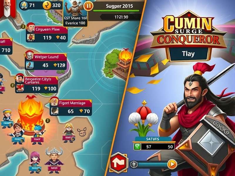 Cumin Surge Conqueror battle strategy interface showing troop movements